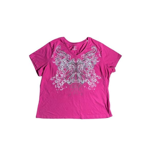Sonoma Tops - SONOMA WOMAN LIFE+STYLE V-NECK SHORT SLEEVE EMBELLISHED TEE SHIRT SIZE 2X
